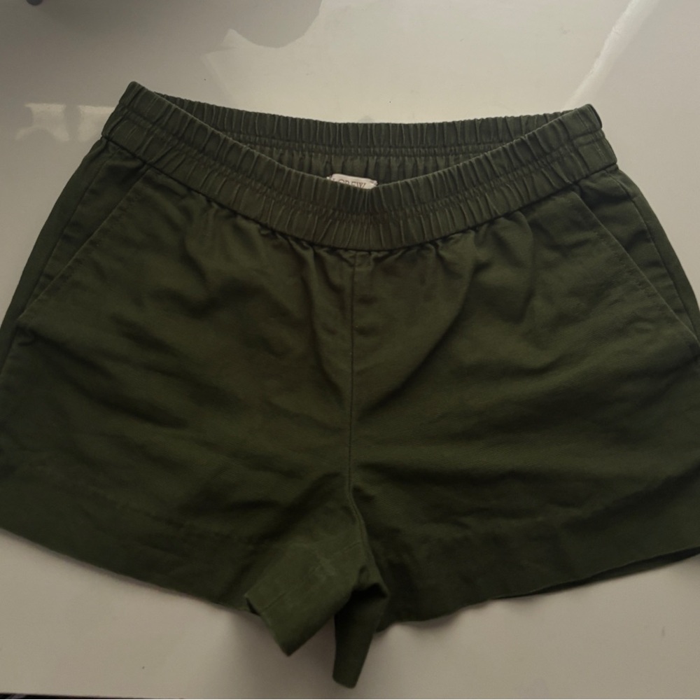 J. Crew Olive Micro-Shorts